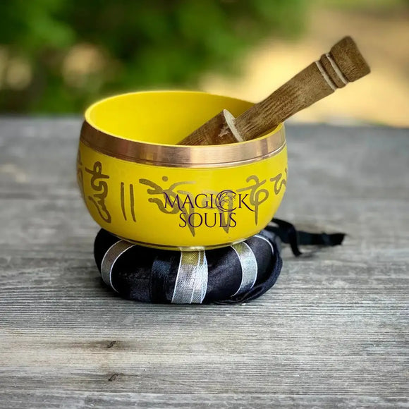 Tibetan Singing Bowl with Striker and Cushion - Magick Souls