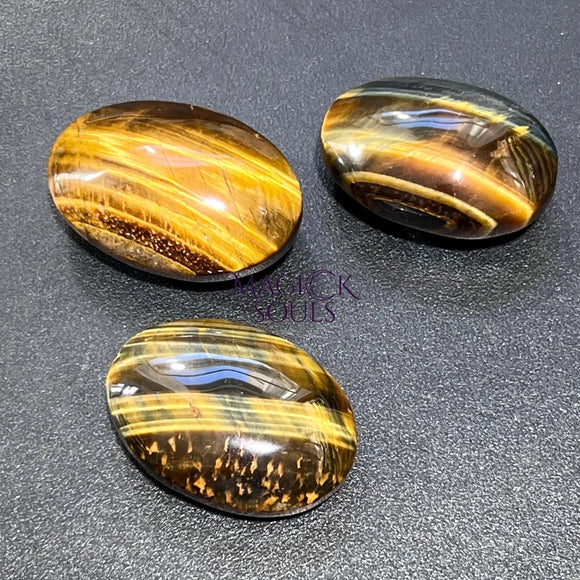 Tigers Eye Palm Stone Gemstone Home Decor Carving Supply Home & Living > Spirituality & Religion > Prayer Beads &