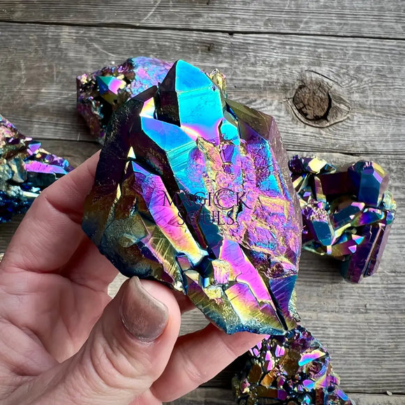 Titanium Aura Quartz Cluster Magick Souls