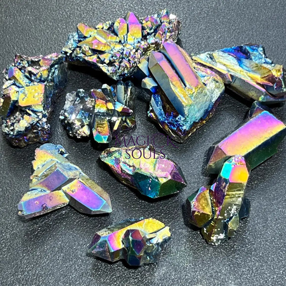Titanium Aura Quartz Crystal Clusters And Rough Raw Points Wholesale Home & Living > Home Decor > Home Accents > Rocks