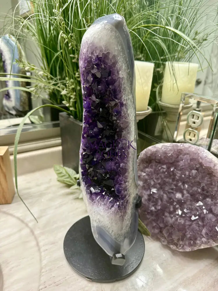 Uruguay Grape Jelly Geode on stand Over 15lbs! - Magick Souls