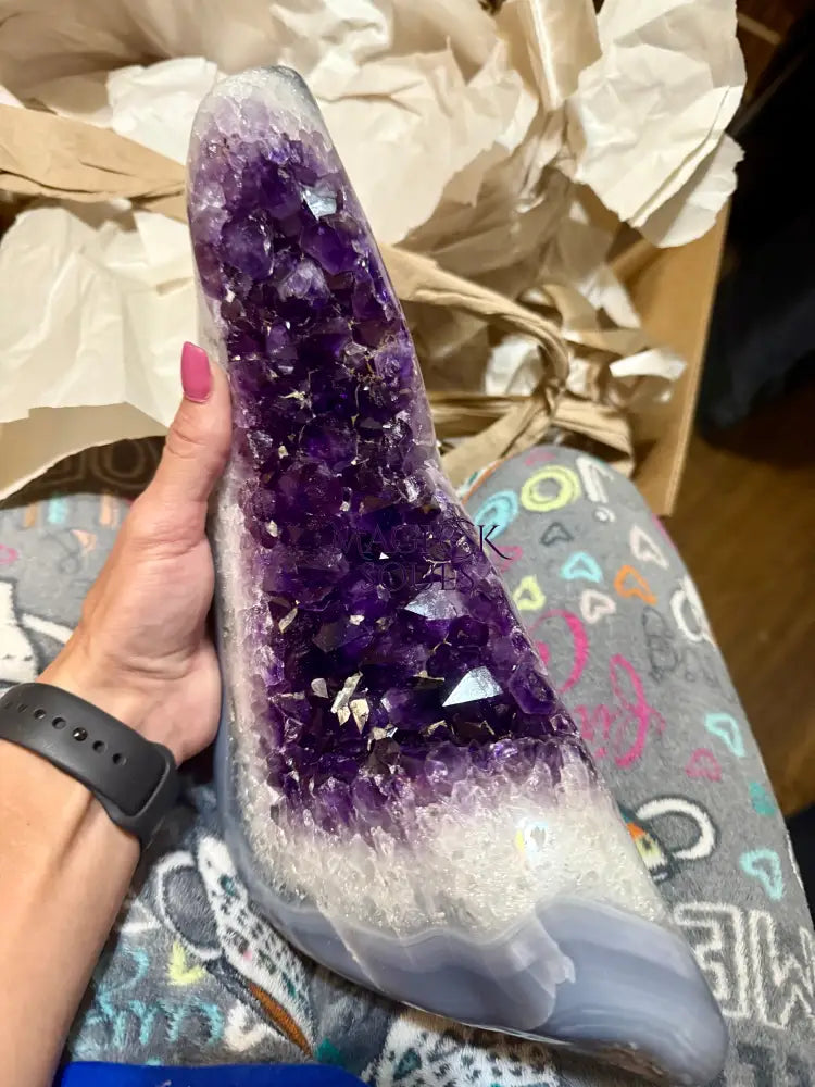 Uruguay Grape Jelly Geode on stand Over 15lbs! - Magick Souls