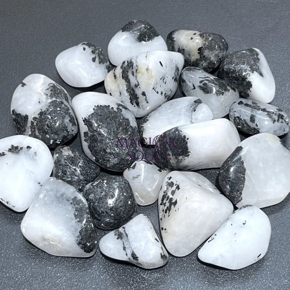 White Quartz With Tourmaline Tumbled Stones (By The Piece Or Pound) Wholesale Home & Living > Home Decor > Home Accents