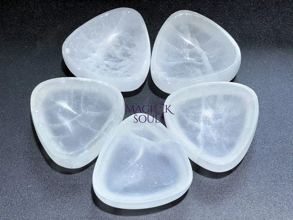 Wholesale Bulk Lot 5 Pack Of Selenite Triangle Crystal Bowls Charging Cleansing Healing Crystals And Stones Home &