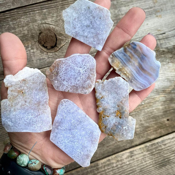 Blue Lace Agate One Side Polished Slab