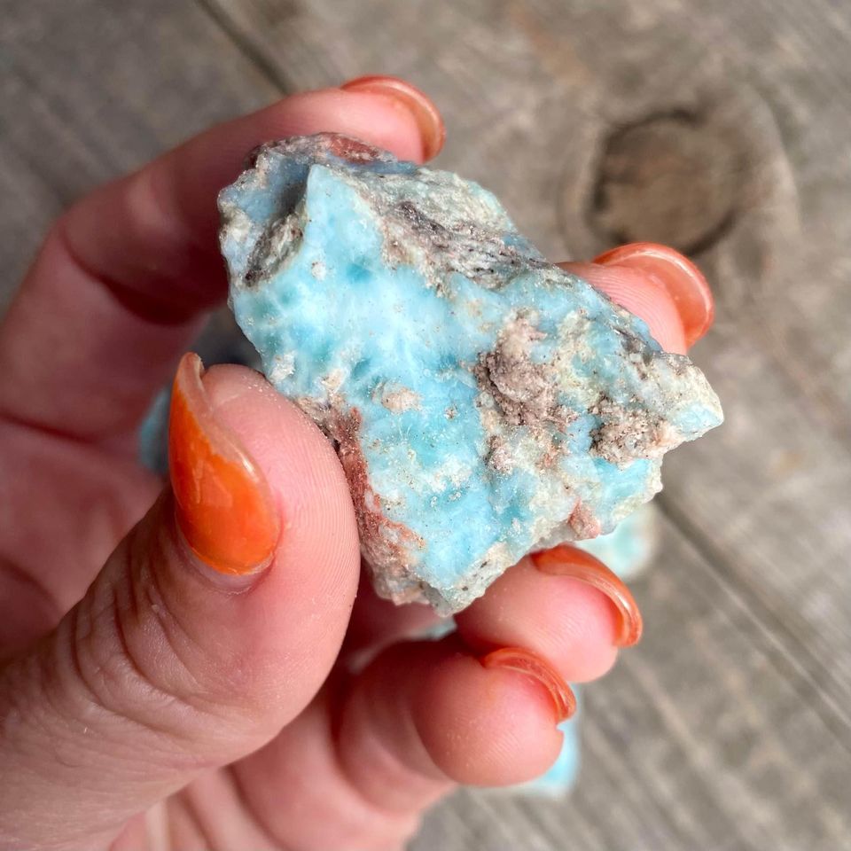 Rough Larimar from Dominican Republic Crystal Mineral Magick Souls