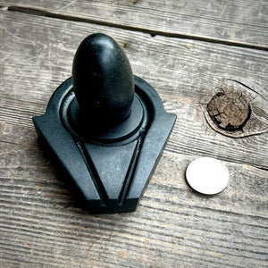 RARE Black Shiva Lingam and Yoni Crystal Stone Set Magick Souls