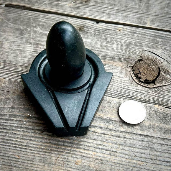 RARE Black Shiva Lingam and Yoni Crystal Stone Set Magick Souls