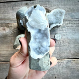 Apophyllite Chalcedony Cluster Natural Self Standing Geode Freeform